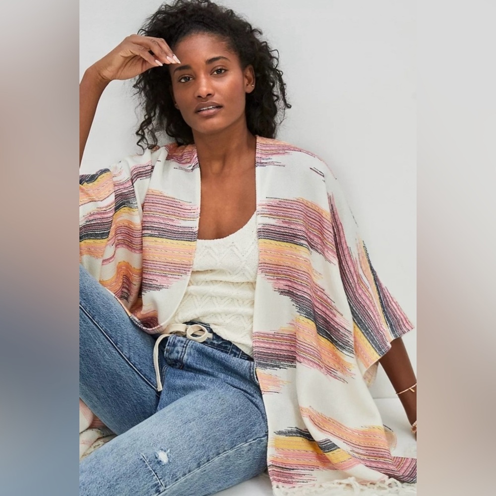 Anthropologie Sunrise Embroidered Kimono